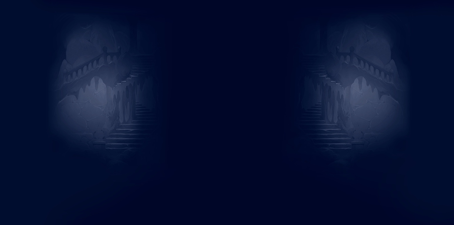 DirtyLeague battle background: dungeon corridor with magic gems